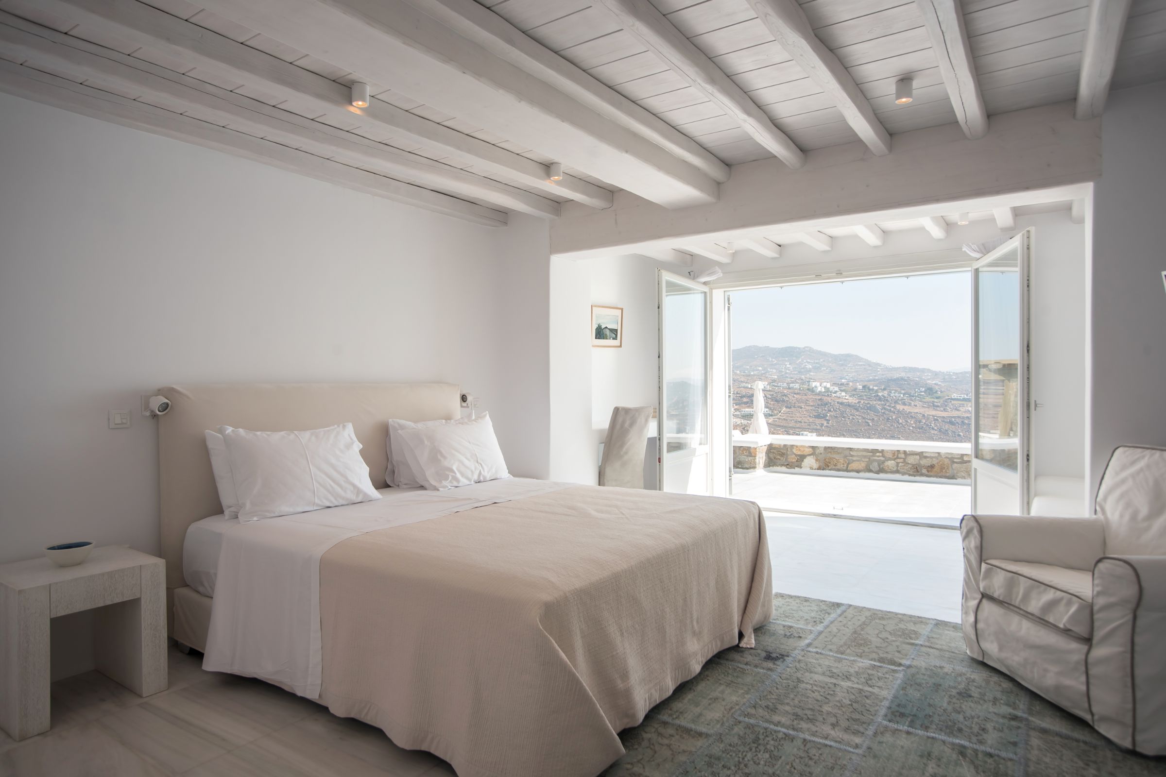 mykonos villas bedroom