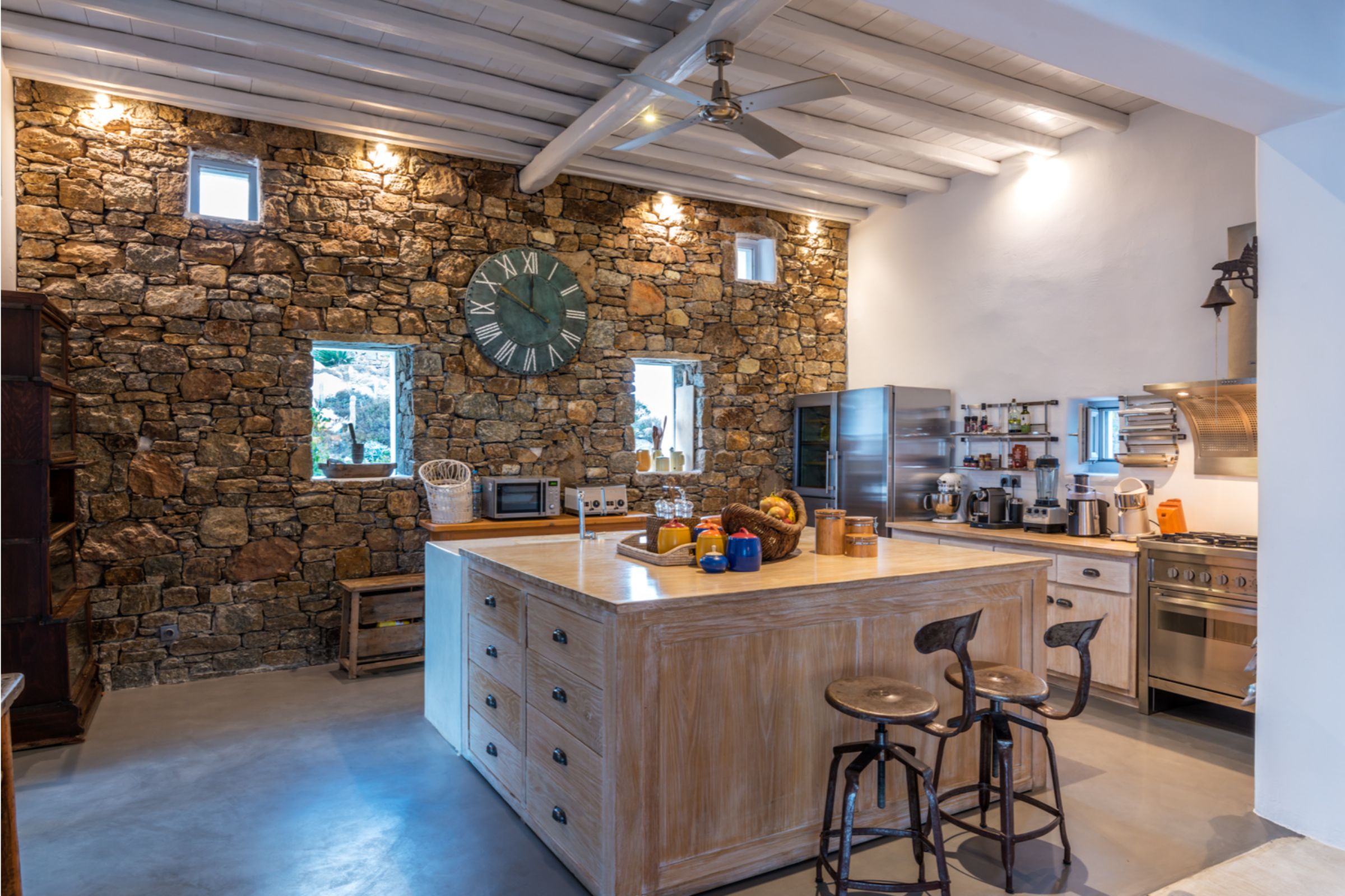 villa alva panormos bay kitchen