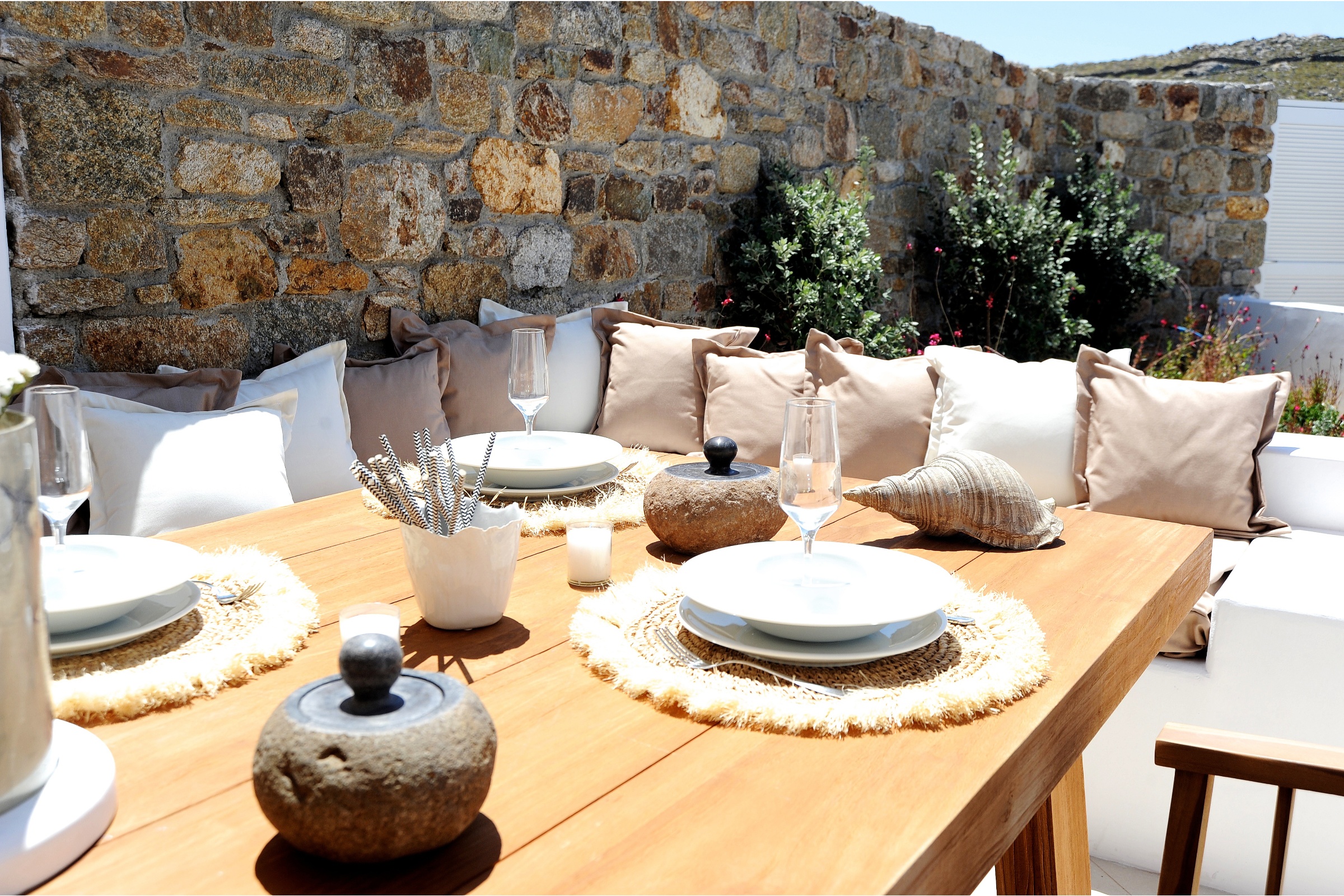 villa thetos panormos bay alfresco dining