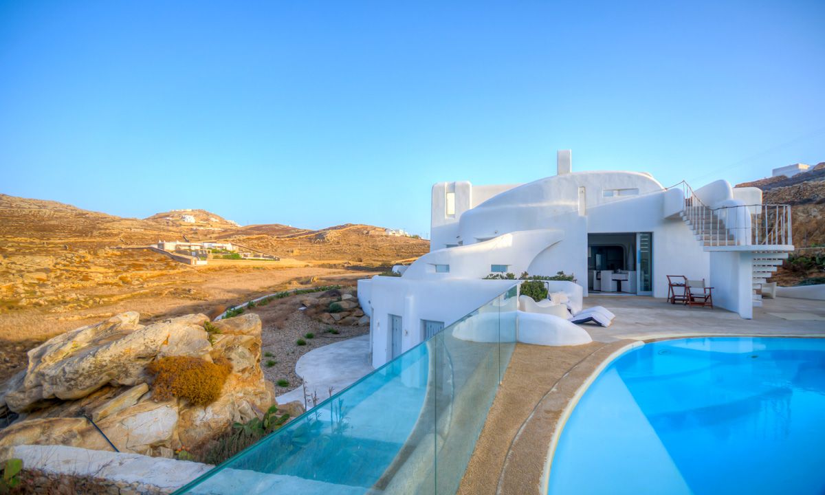 villa fanari sunset mykonos views