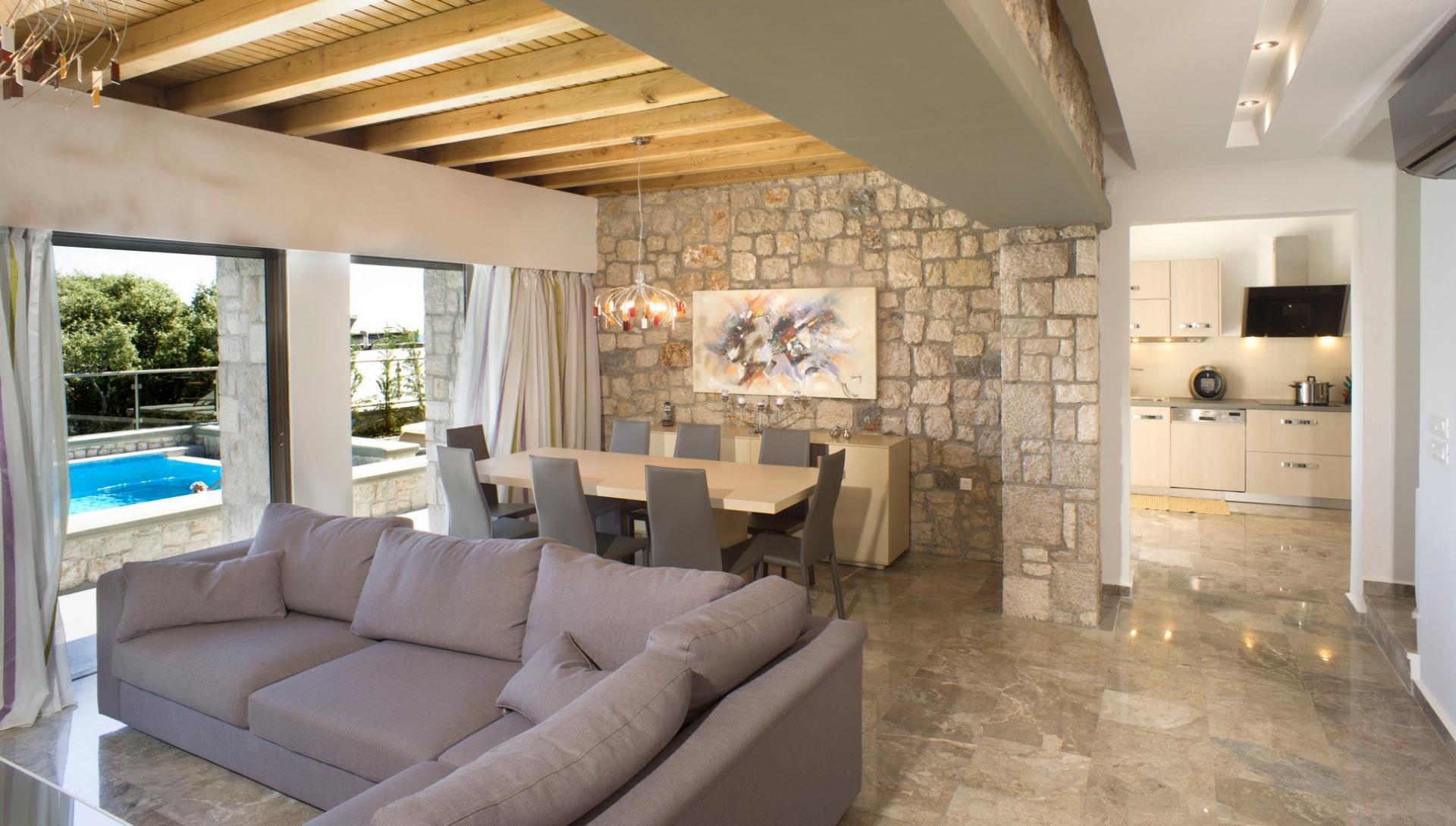 pefkos villas rhodes living area