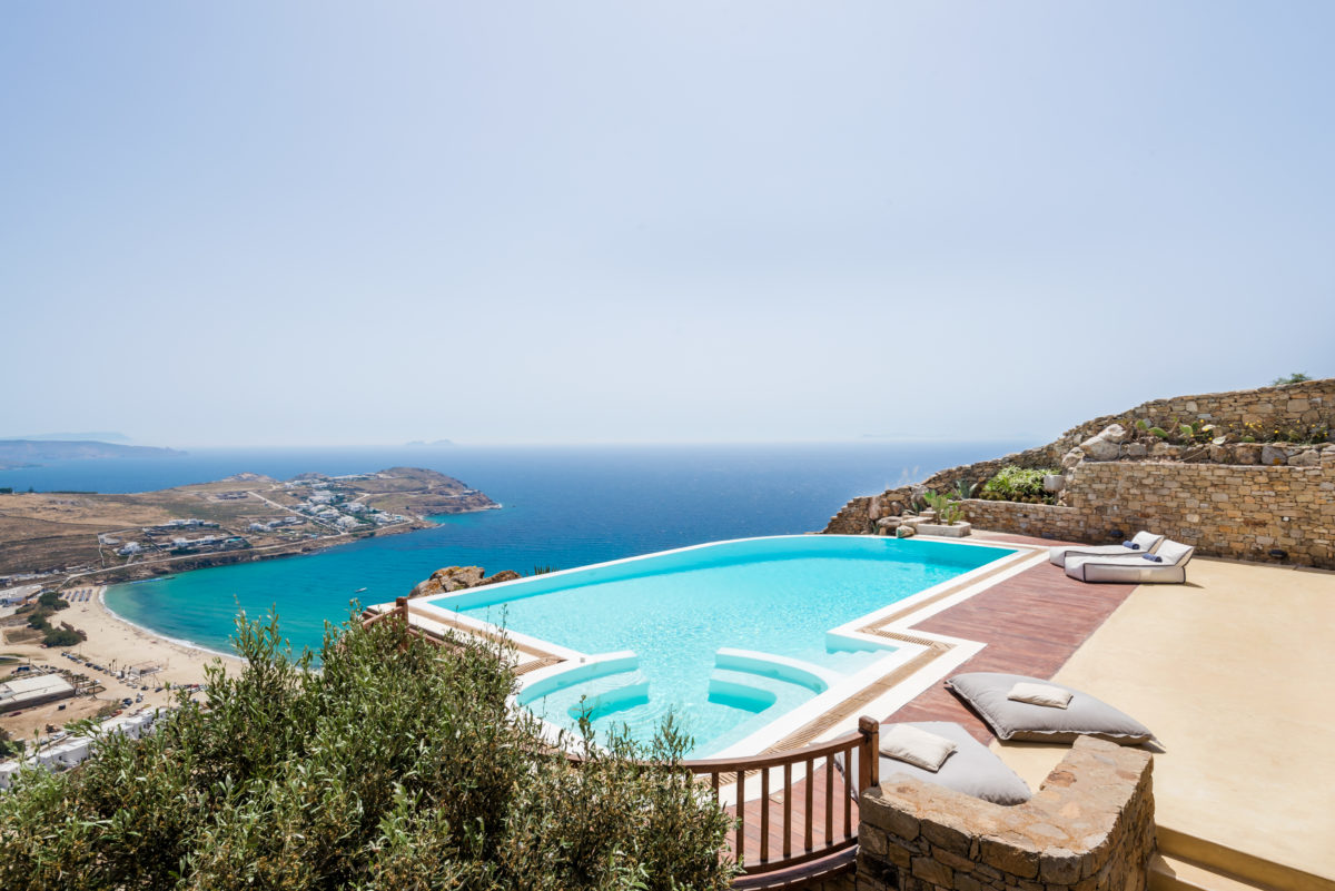 large villas in mykonos views