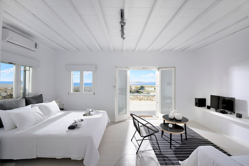 sea view bedroom kanalia cove villas mykonos