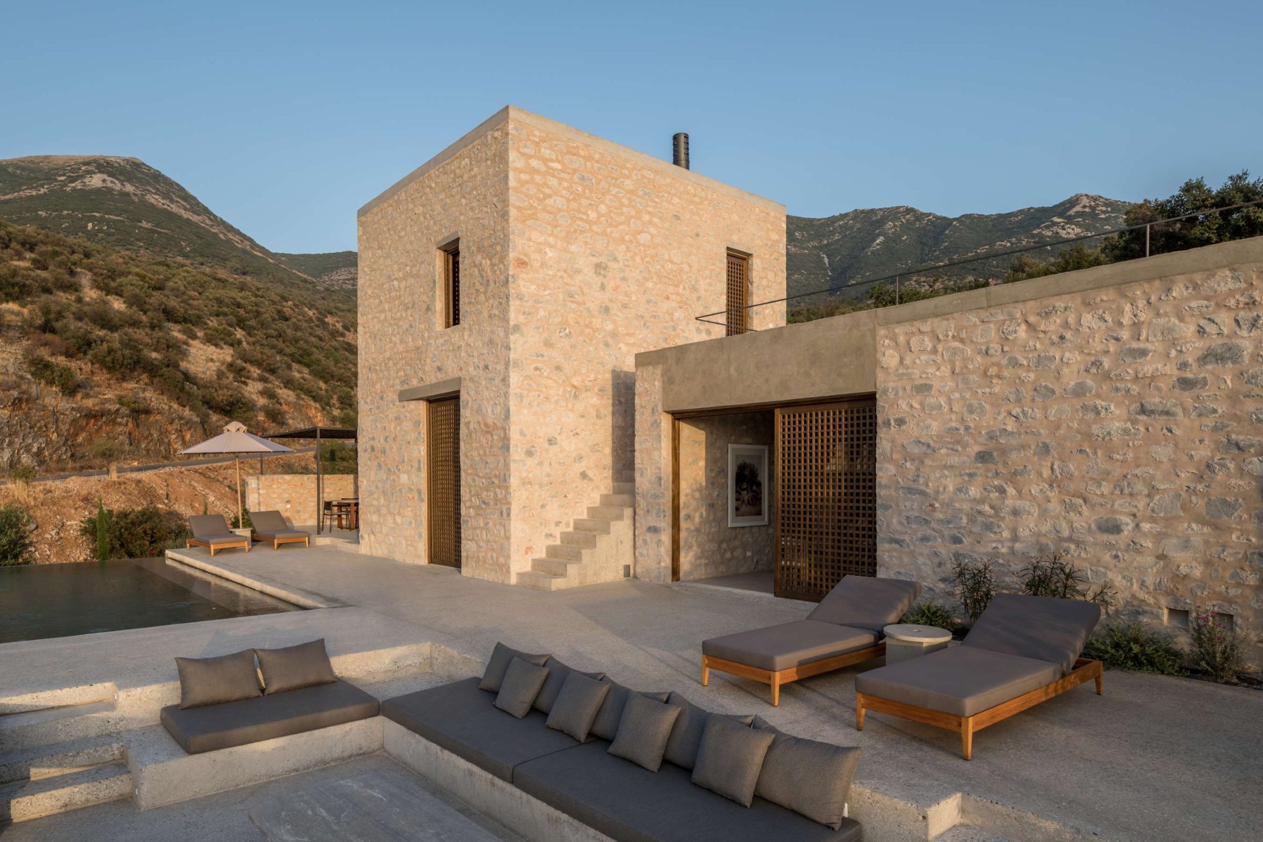 luxury mani villas greece pool terrace