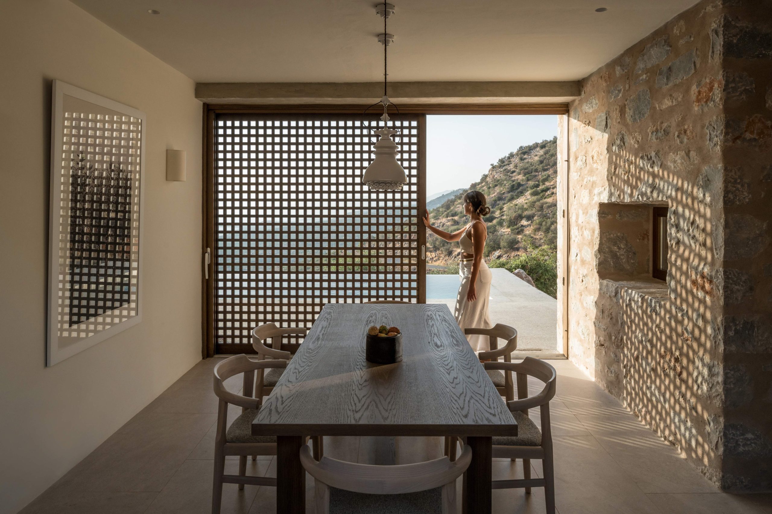 luxury mani villas greece dining
