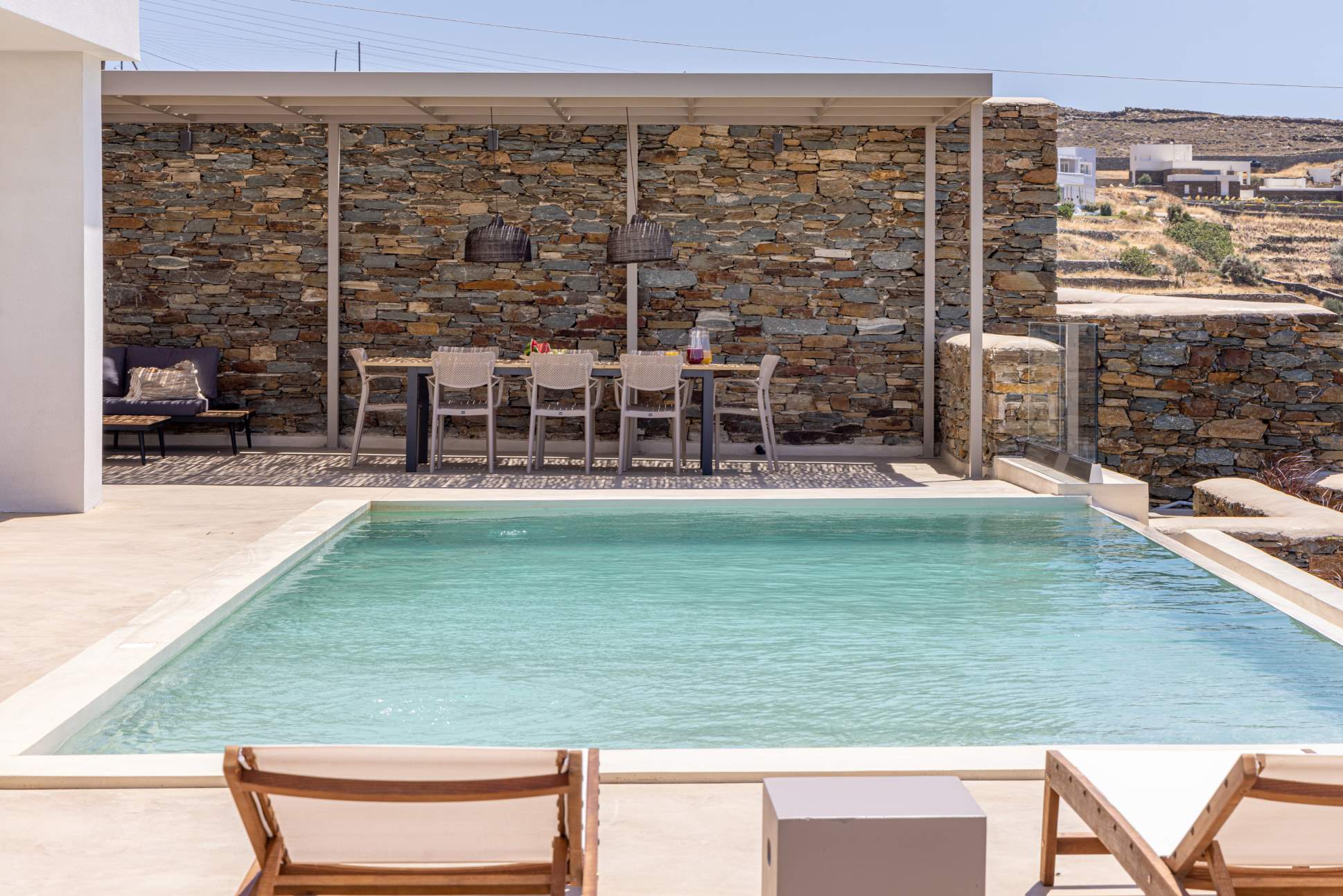 tinos blue villas pool