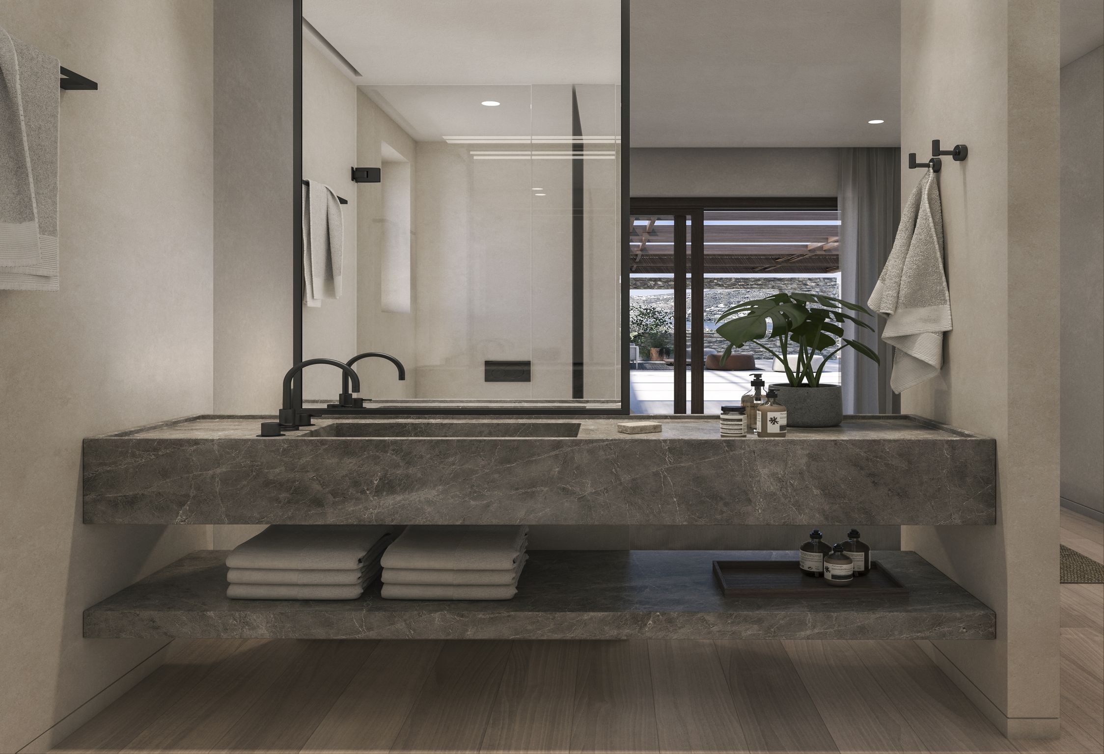 aleomandra retreat mykonos bathrooms