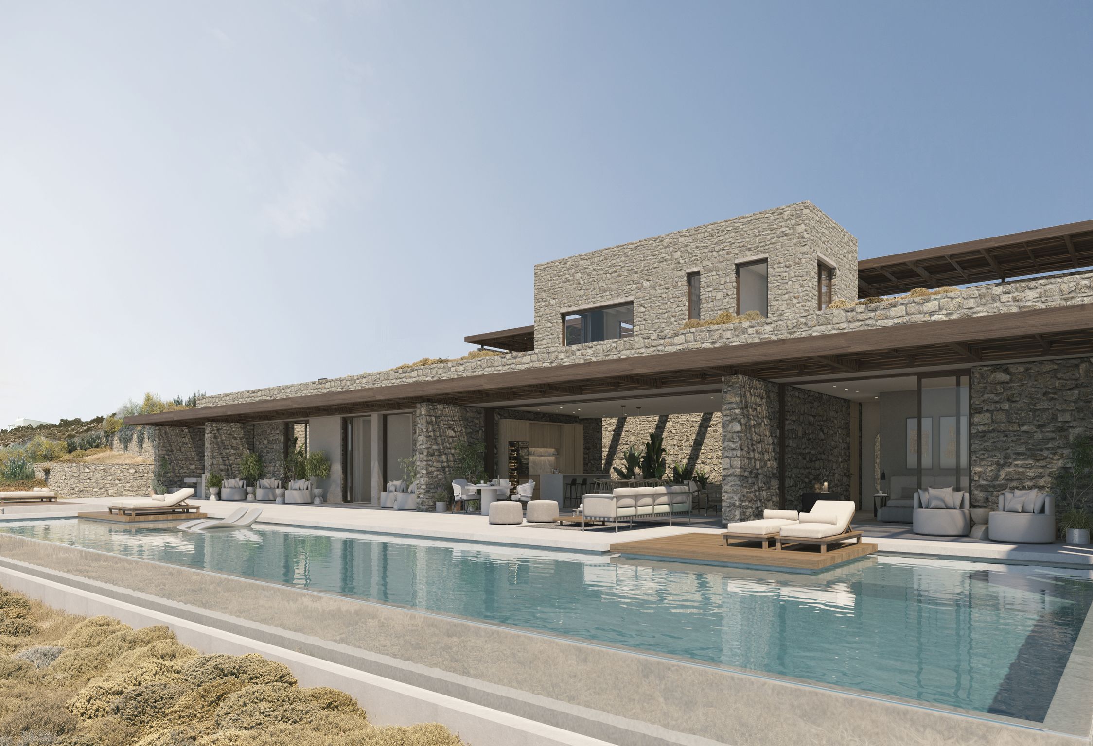 aleomandra retreat mykonos pool terrace