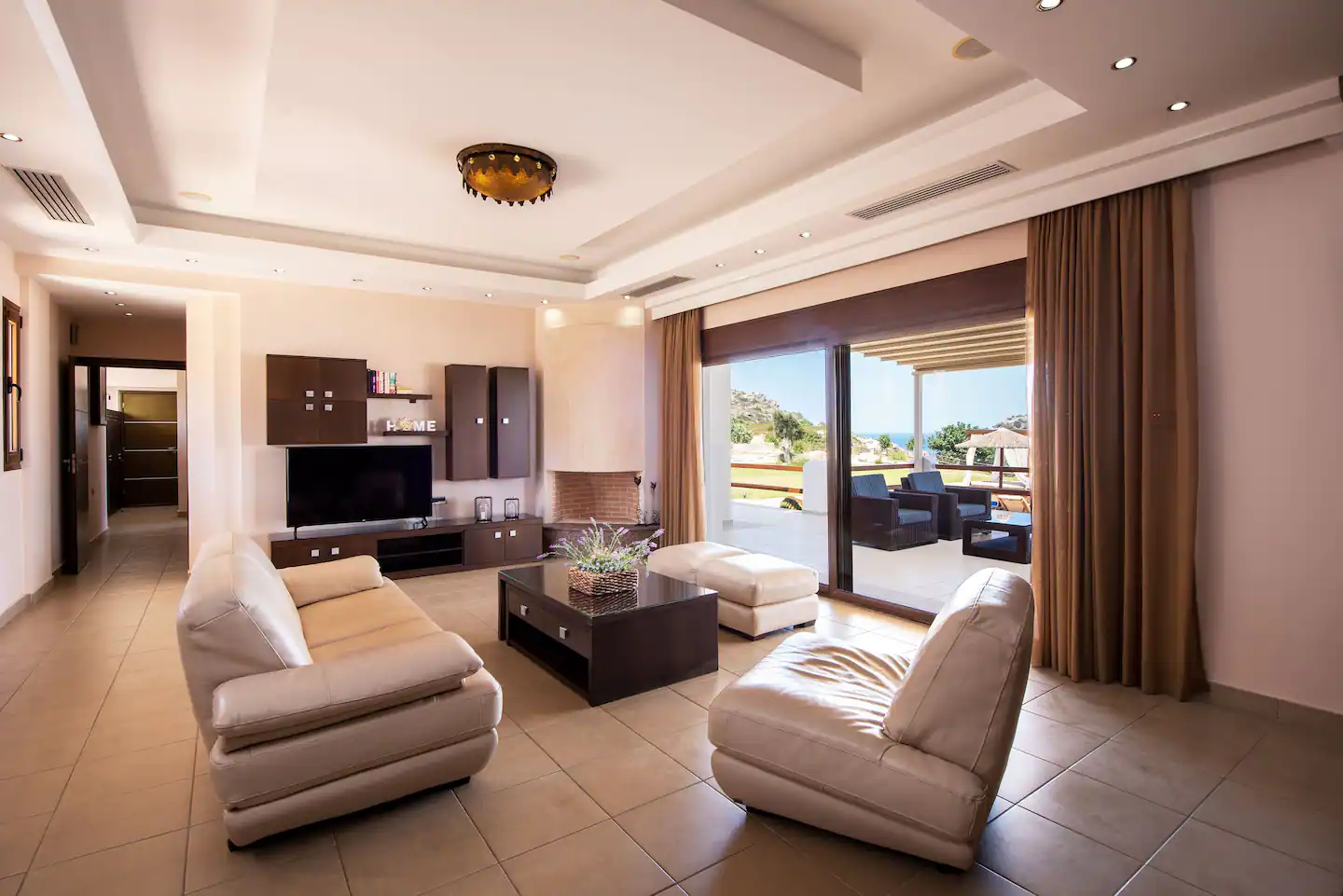 Ladiko Bay Villa Rhodes lounge area