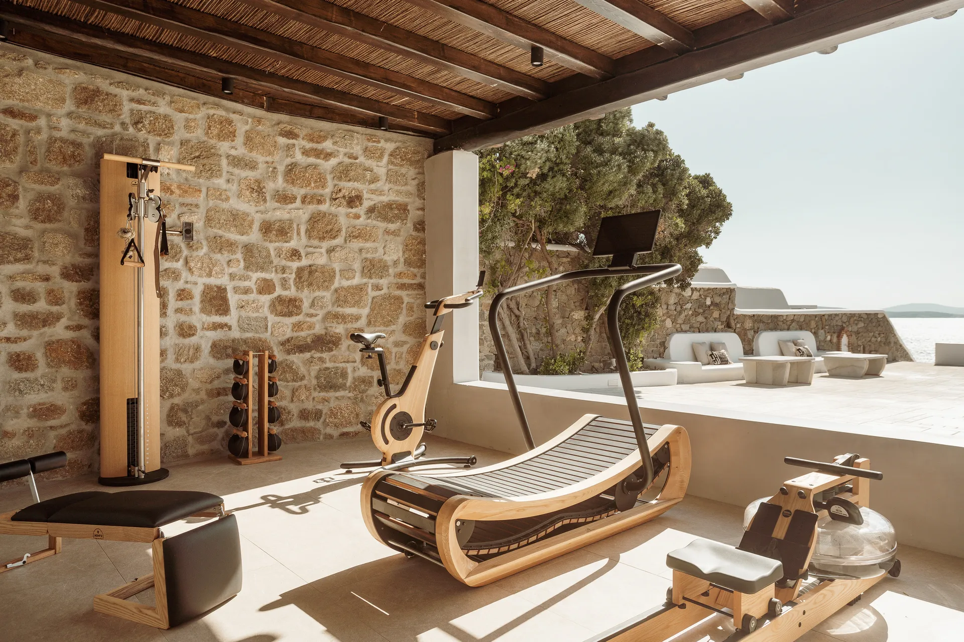 gym tramonto villa mykonos