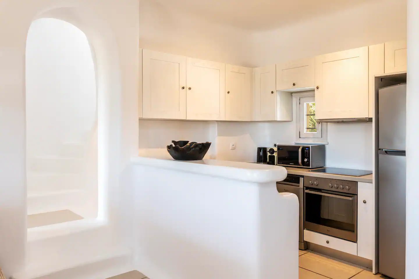 paranga villas mykonos kitchen area