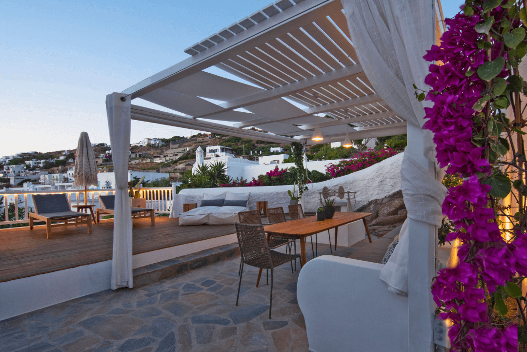 mykonos port villa terrace