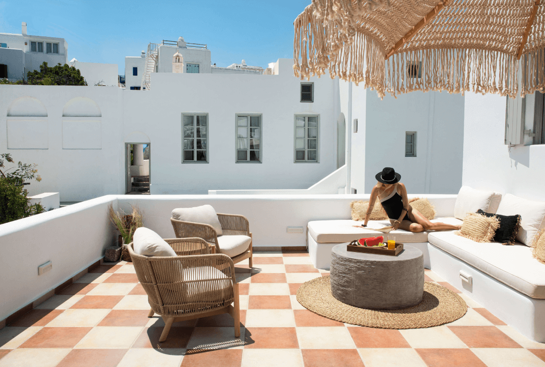 terrace mykonos port villa