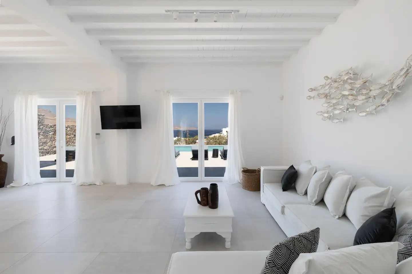 villa aghia anna mykonos lounge views