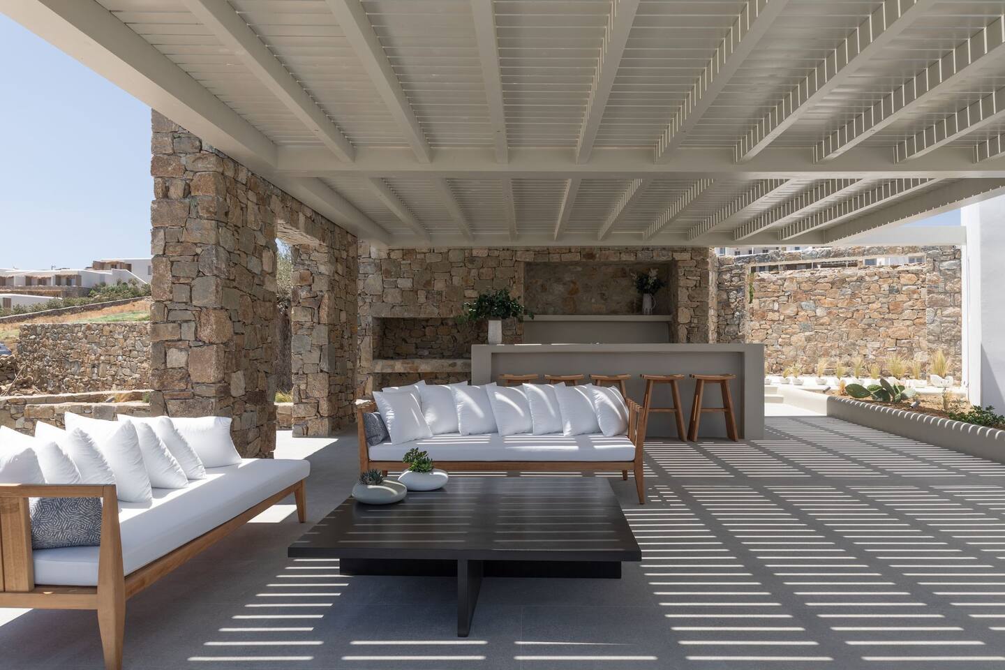 villa aghia anna mykonos terrace