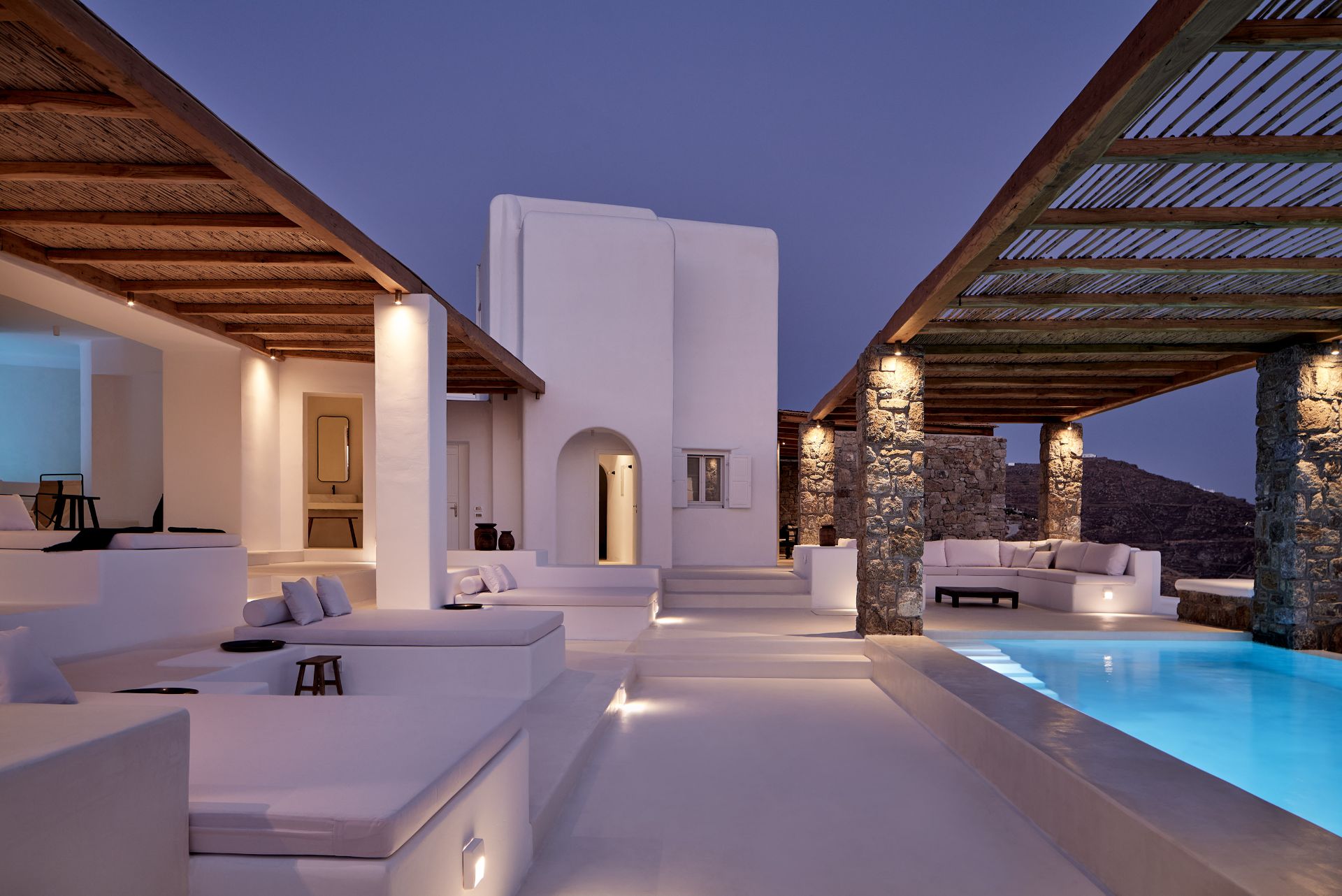 pool area casa oasis houlakia mykonos