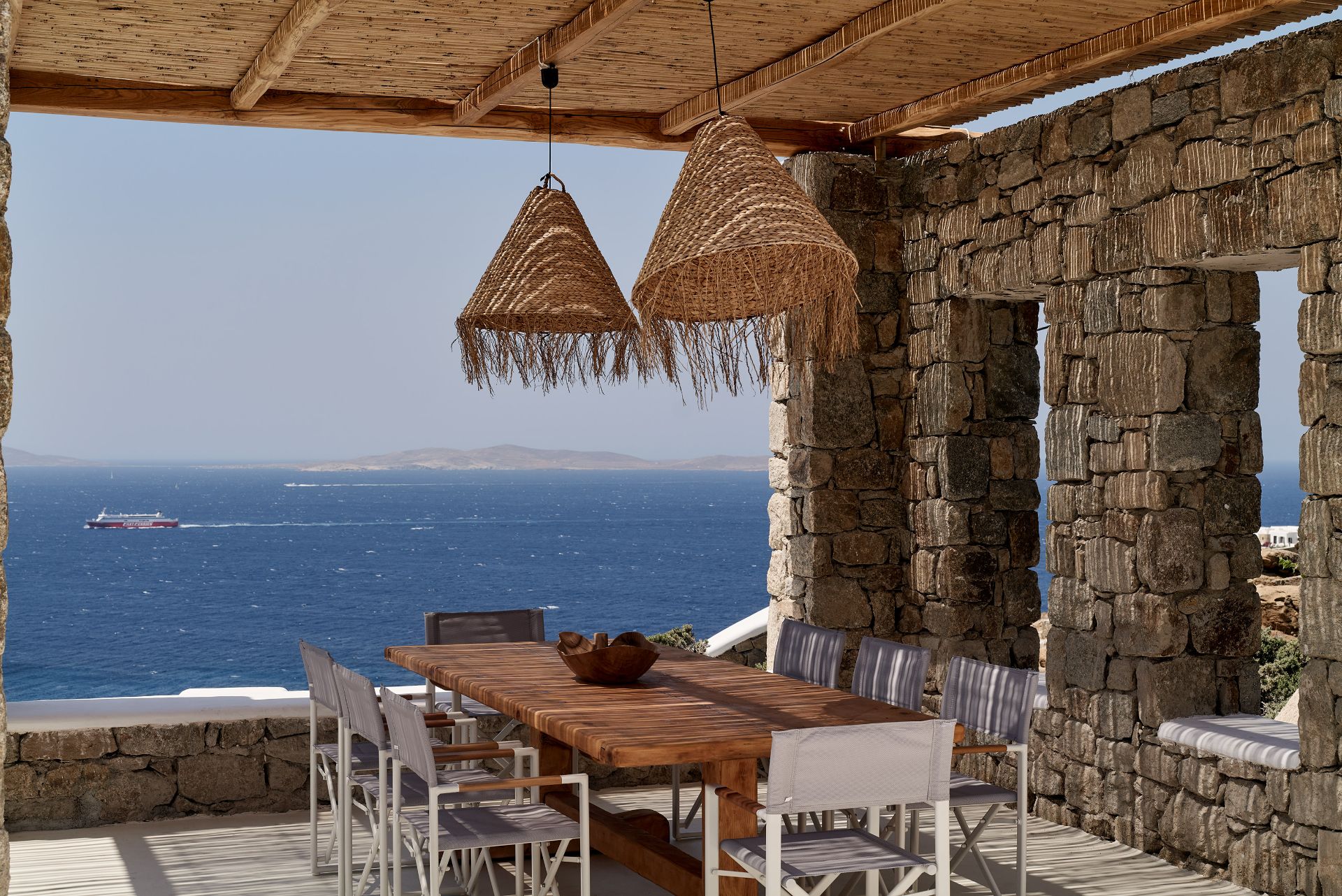 casa oasis houlakia mykonos dining terrace