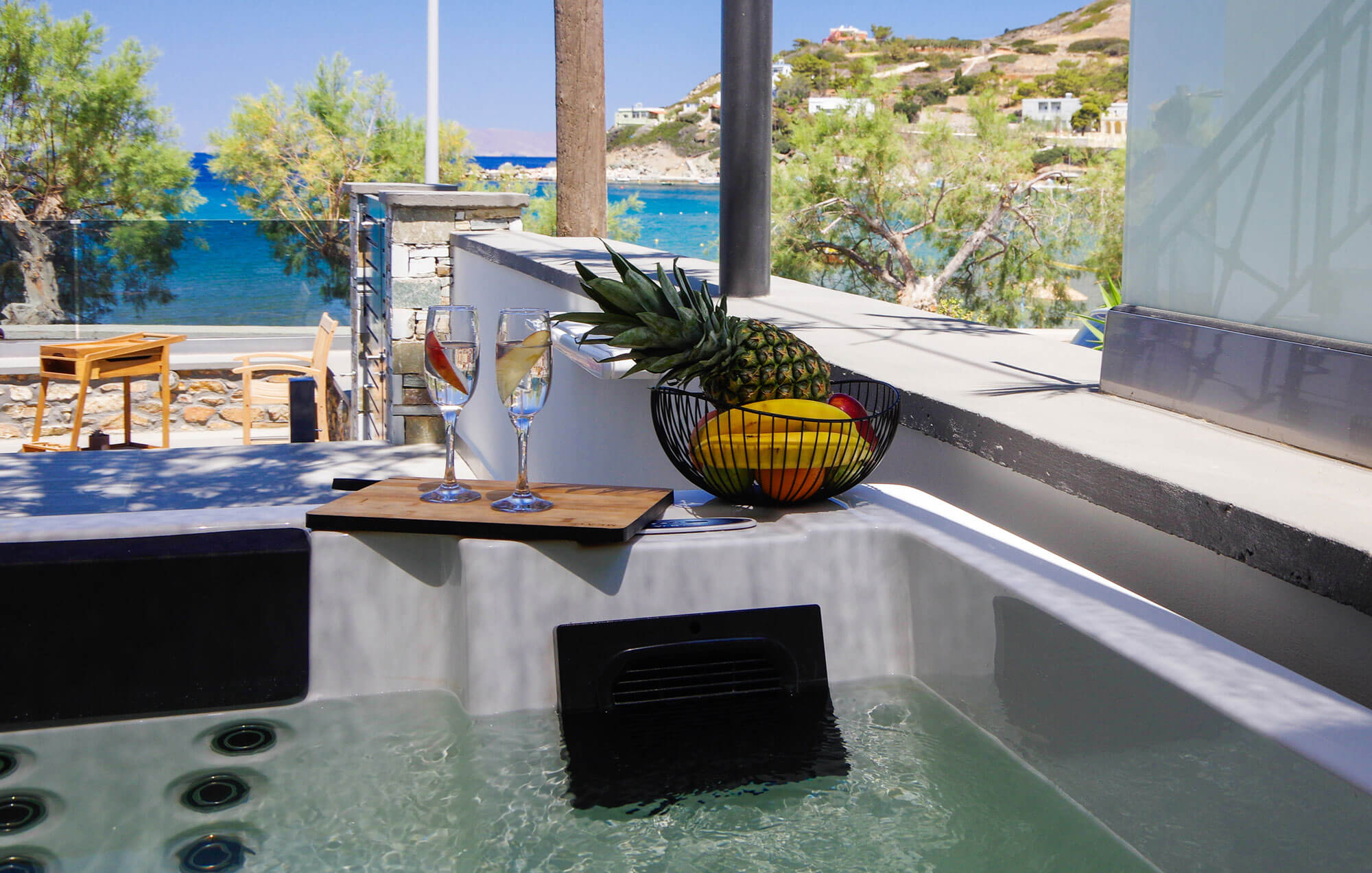 kini beach house syros hot tub