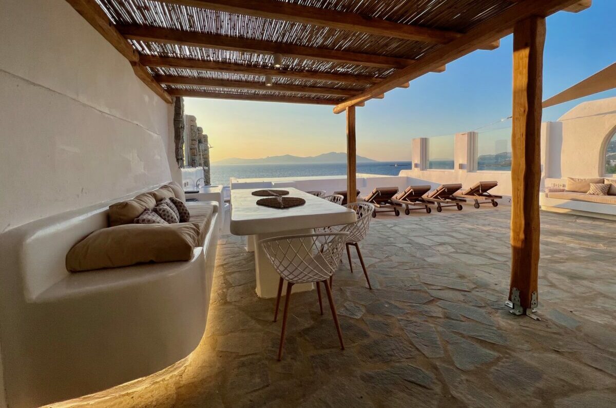 villa horizon pouli ornos dining area