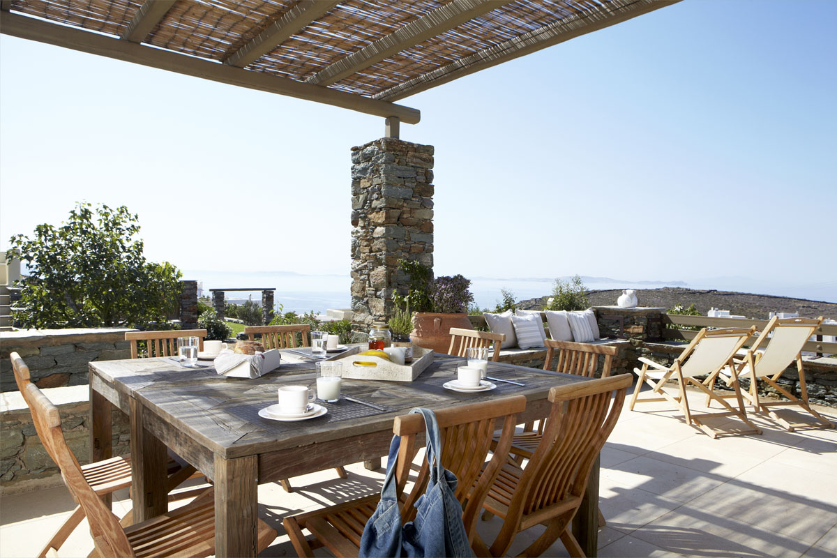 tinos private estate terrace views