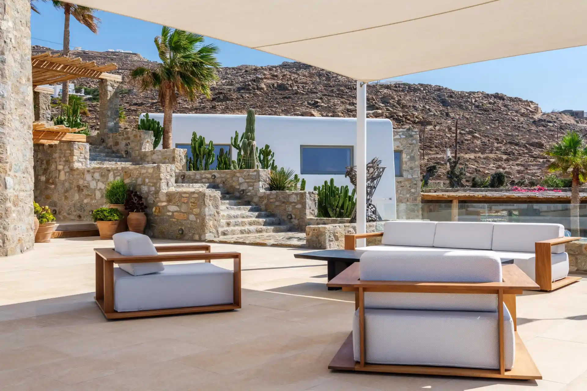 Beach Villa Houlakia mykonos terrace