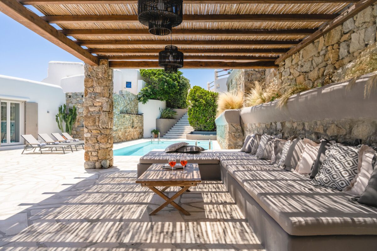 psarou hillside villa mykonos terrace