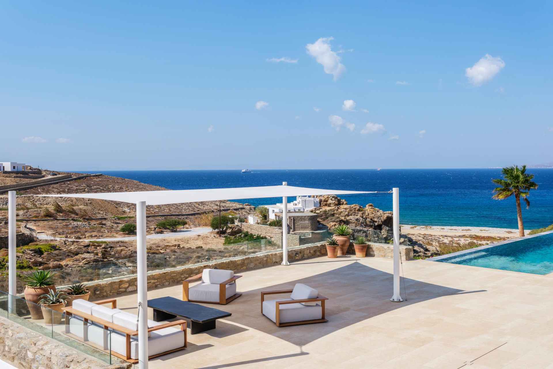 Beach Villa Houlakia mykonos views