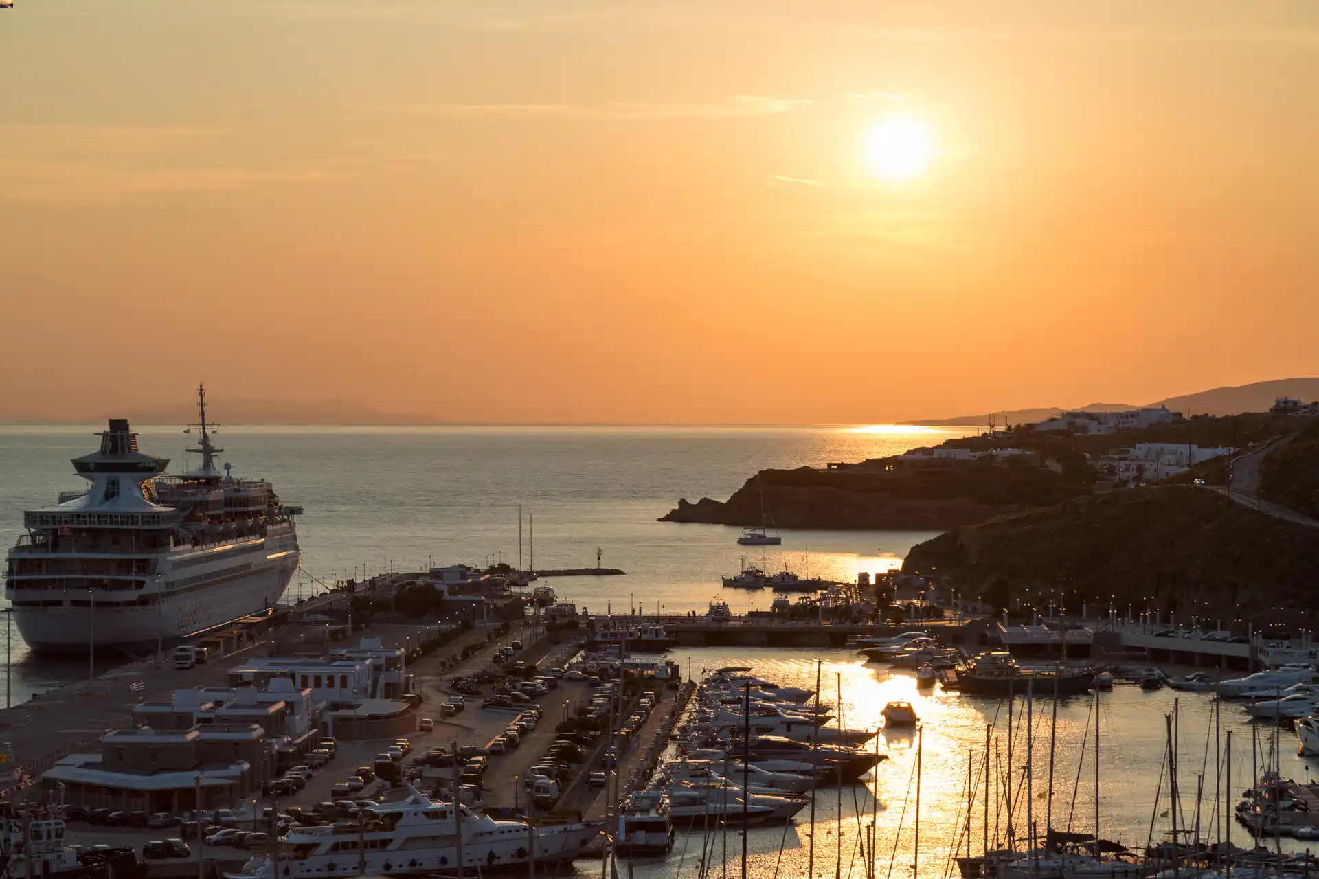 mykonos villas sunset views