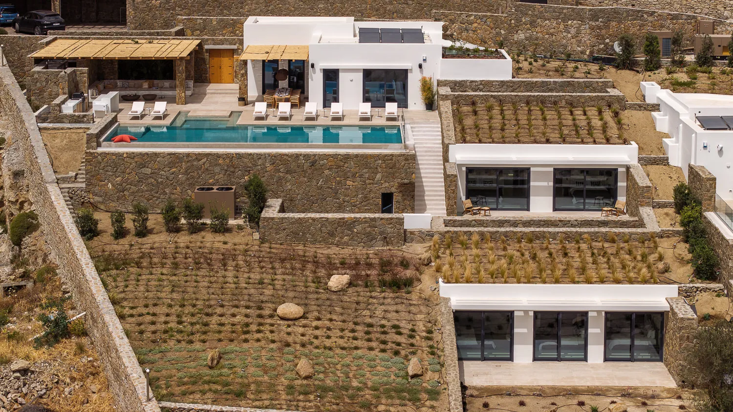 mykonos villas heated pools