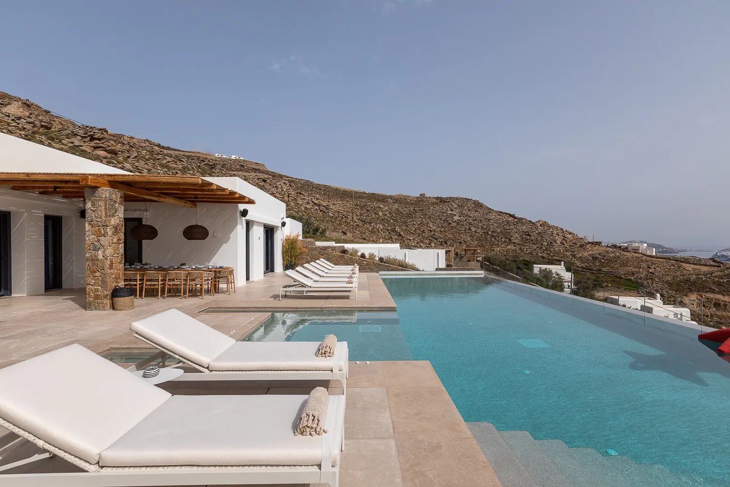 large mykonos villas sunset