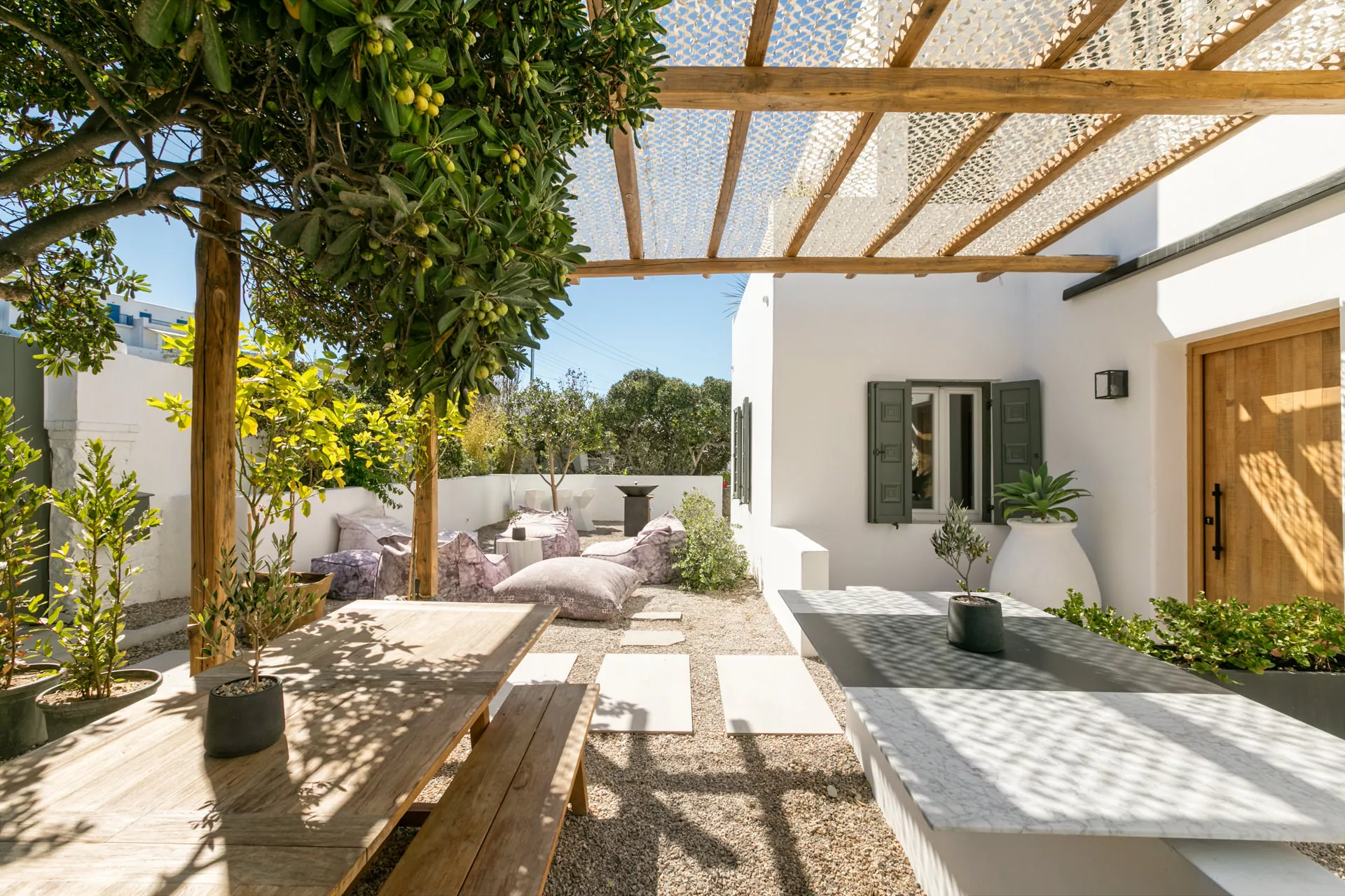 chora boutique villa lounge area